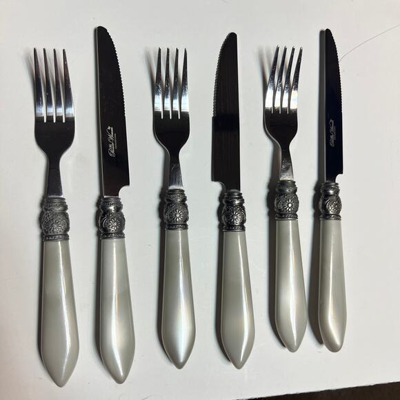 Pioneer Woman Cowgirl Lace pearl gray 3 pc set Flatware 3 forks 3 knives ONLY DC - Picture 11 of 16